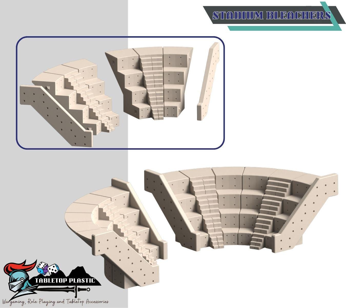 Concrete Citadel — Urban/Sci-Fi Reinforced-Concrete Ruins (6 Buildings + Bleachers & Scatter, 28–32 mm)
