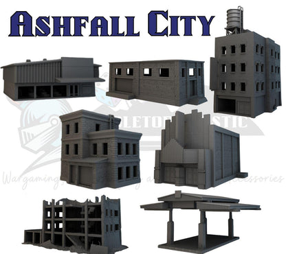 Ashfall City Ruins Terrain Set: 28-32mm Modern Urban Wargaming