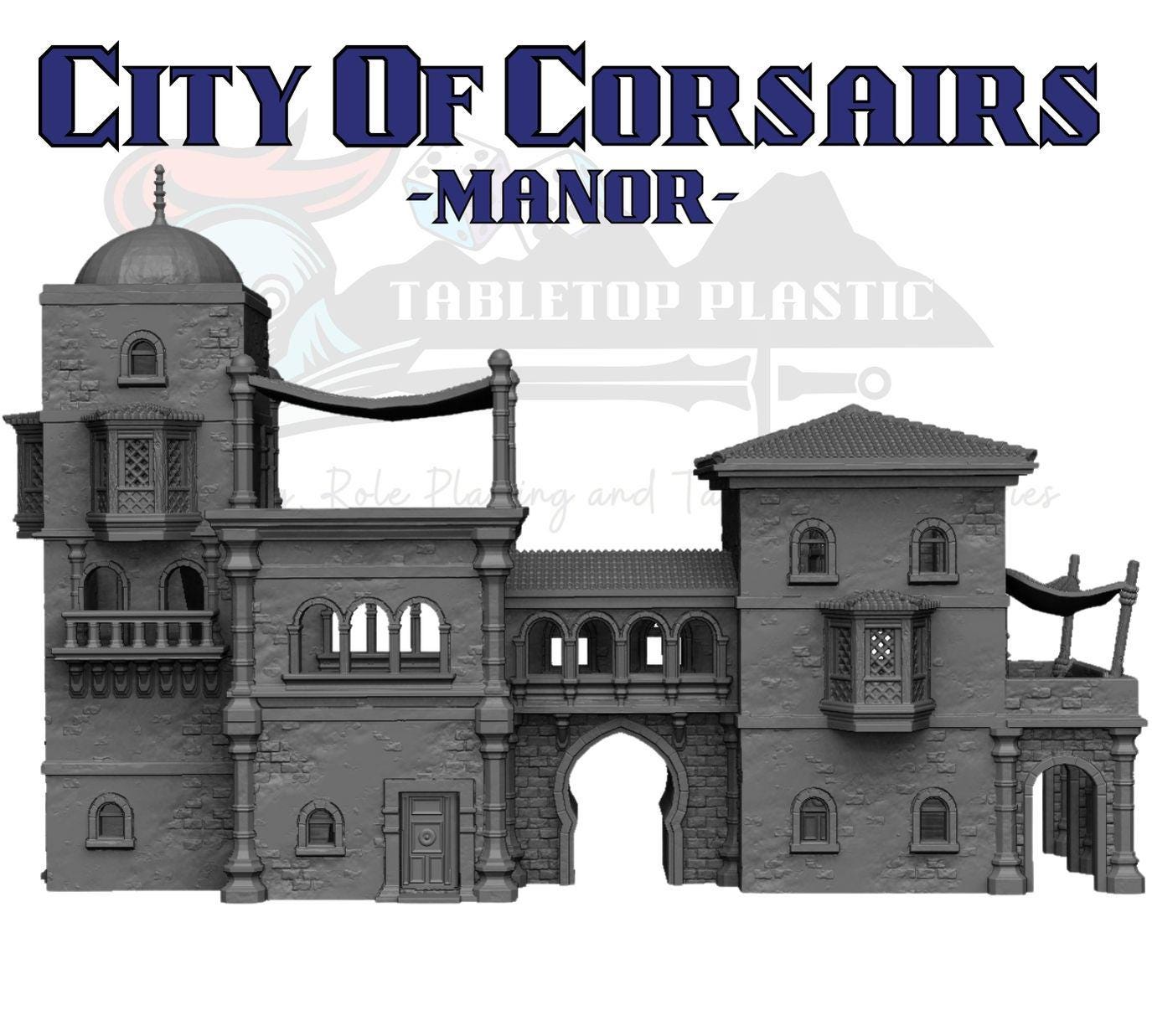 City of Corsairs Manor – Detailed LOS Blocker & Playable Building for Wargames and RPG Adventures