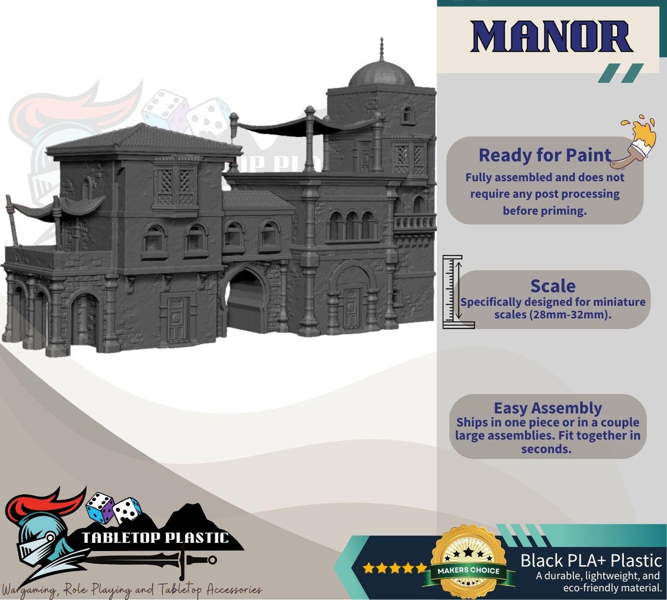 City of Corsairs Manor – Detailed LOS Blocker & Playable Building for Wargames and RPG Adventures
