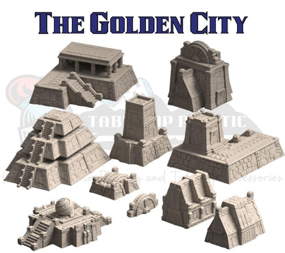 Aztec Inca Sci-Fi Terrain: Pyramids, Platforms & Generators (28-32mm Scale)