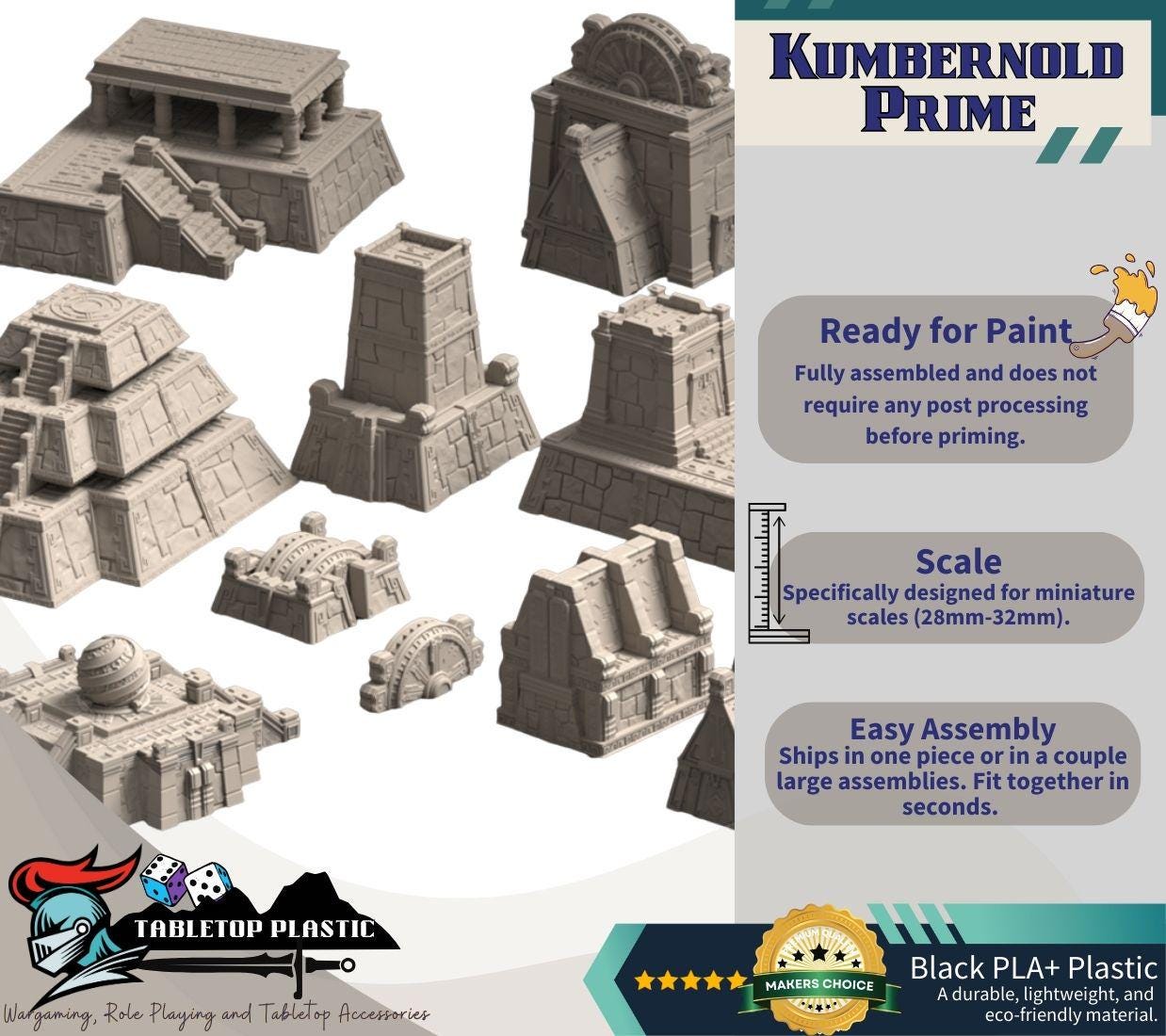 Aztec Inca Sci-Fi Terrain: Pyramids, Platforms & Generators (28-32mm Scale)