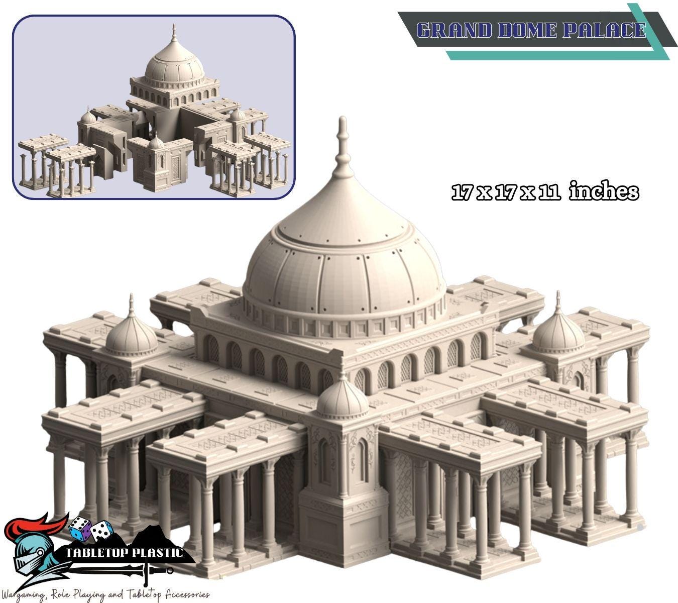 Desert Fortress City Terrain — Palaces, Walls & Hab Blocks (Modular, 28–32mm Tabletop Scenery)
