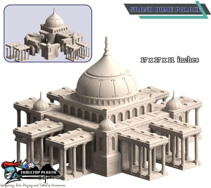 Desert Fortress City Terrain — Palaces, Walls & Hab Blocks (Modular, 28–32mm Tabletop Scenery)