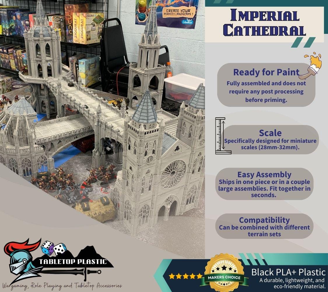 Gothic Cathedral Ruins: 28mm Wargame Terrain - Sci-Fi Battle Centerpiece