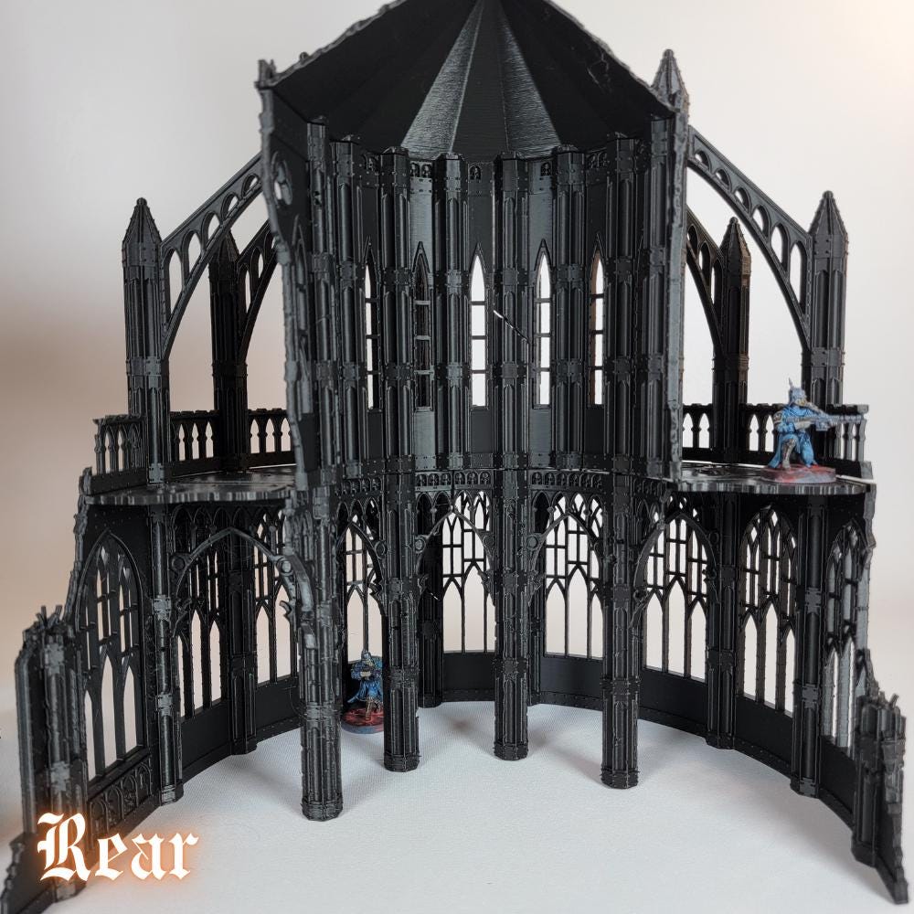 Gothic Cathedral Ruins: 28mm Wargame Terrain - Sci-Fi Battle Centerpiece
