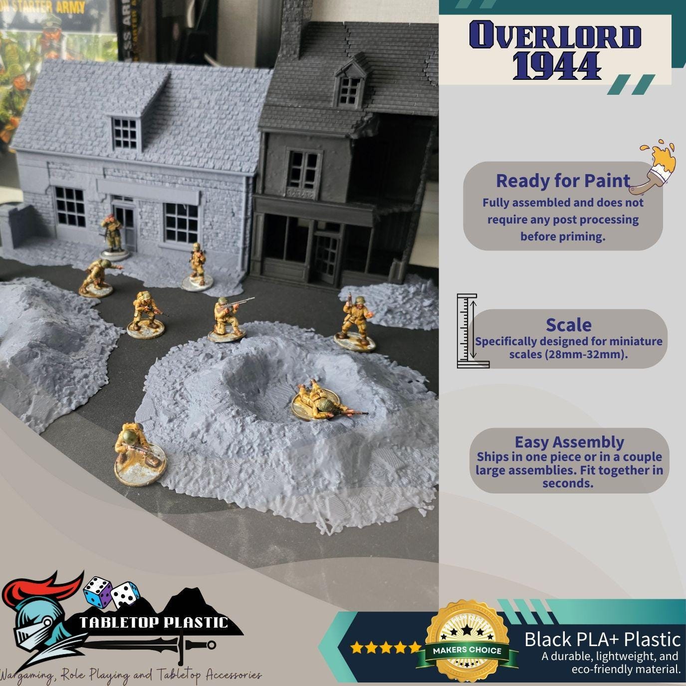 Overlord 1944 Rustic Village Farm – 28–32mm Terrain for Fantasy & Historical Battles