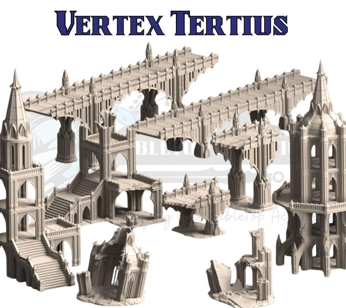 Sacrusmundus “Vertex Tertius” Crossroad: Stackable Nodes, Tall/Short Bridges & Ruins