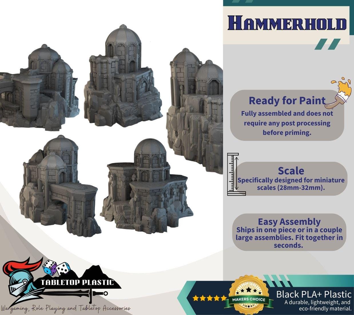 Dwarven Fortress Terrain Set: 28-32mm Tabletop Scenery