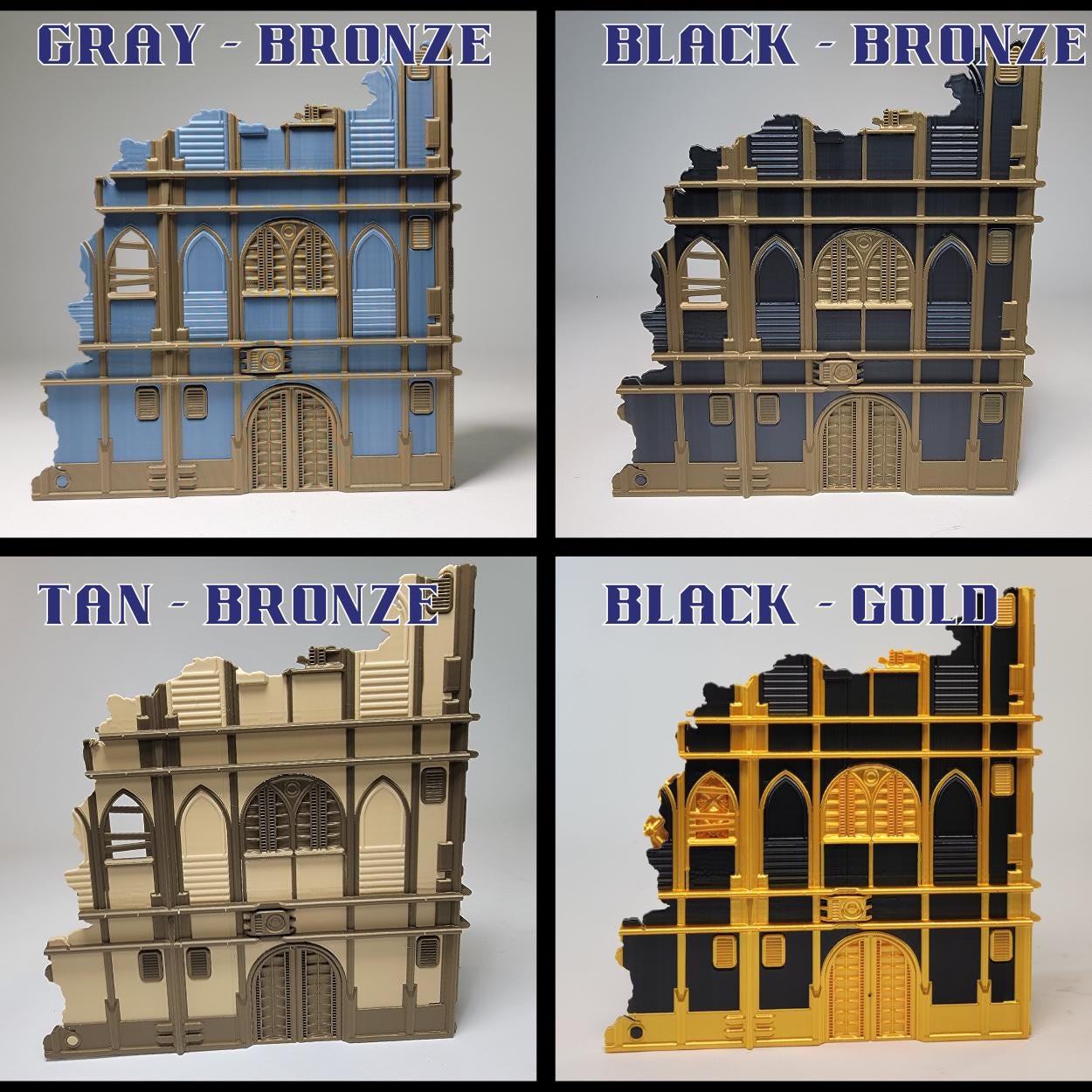 Foldable Gothic Ruins Terrain Set - Competitive Style 40k Terrain designed for GW Matched Play & 2025 Chapter Approved Tournament Companion