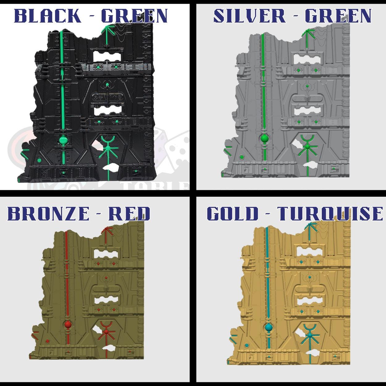 Foldable Necron Ruins Terrain Set - Competitive Style 40k Terrain designed for GW Matched Play & 2025 Chapter Approved Tournament Companion