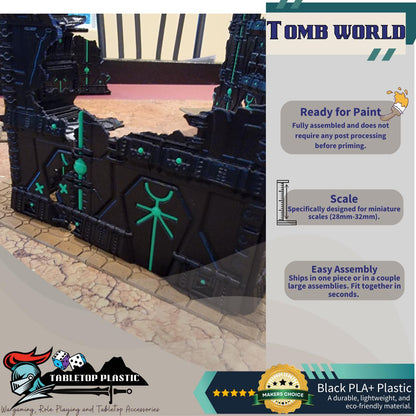 Foldable Necron Ruins Terrain Set - Competitive Style 40k Terrain designed for GW Matched Play & 2025 Chapter Approved Tournament Companion