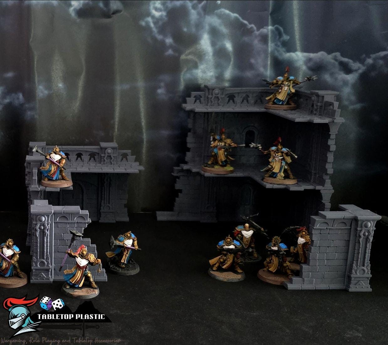 Hope’s Reach City Terrain Set: Fantasy buildings and prebuilt ruined L‑section walls