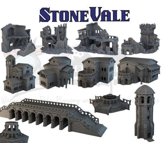 Stone Vale Villas Terrain Set – Italian Renaissance Town Buildings for D&D, Frostgrave and Malifaux