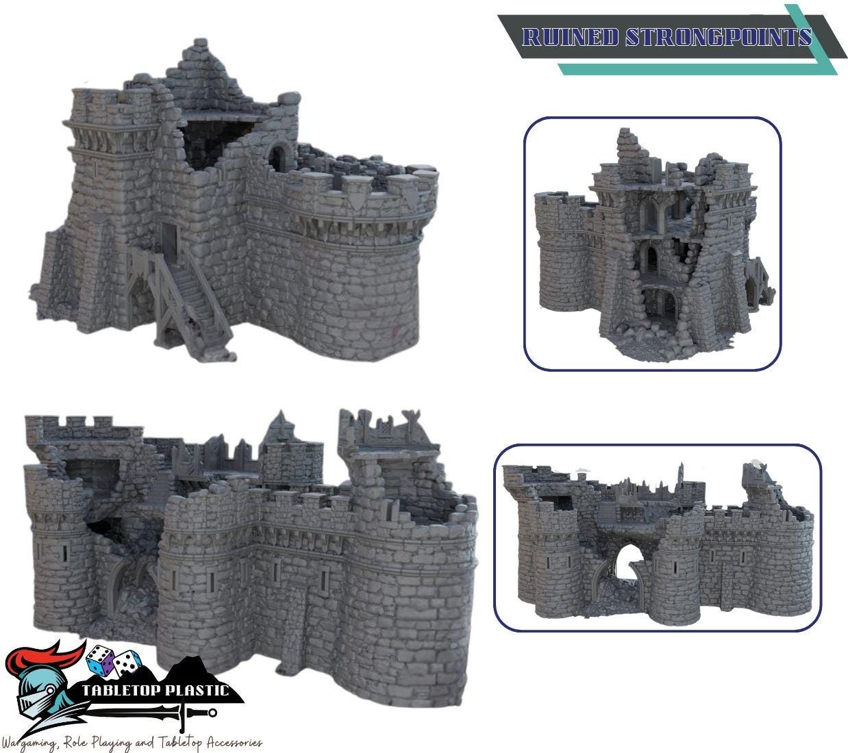 Castle Argent - Medieval fortress terrain bundle, modular walls, ramparts & keep, siege gear (28–32mm)