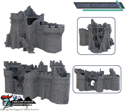 Castle Argent - Medieval fortress terrain bundle, modular walls, ramparts & keep, siege gear (28–32mm)