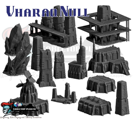 Sci-Fi Tomb World Terrain Set: 28-32mm Scale - Monolith, Pillars, HAB Modules