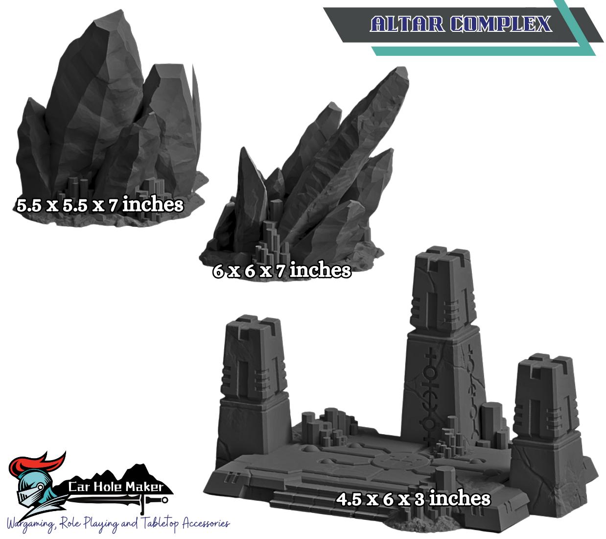 Sci-Fi Tomb World Terrain Set: 28-32mm Scale - Monolith, Pillars, HAB Modules