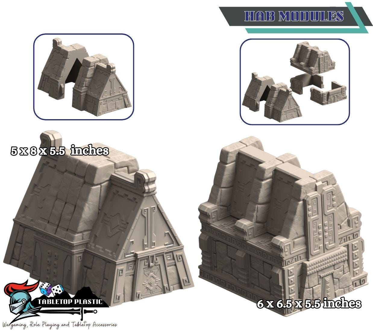 Aztec Inca Sci-Fi Terrain: Pyramids, Platforms & Generators (28-32mm Scale)