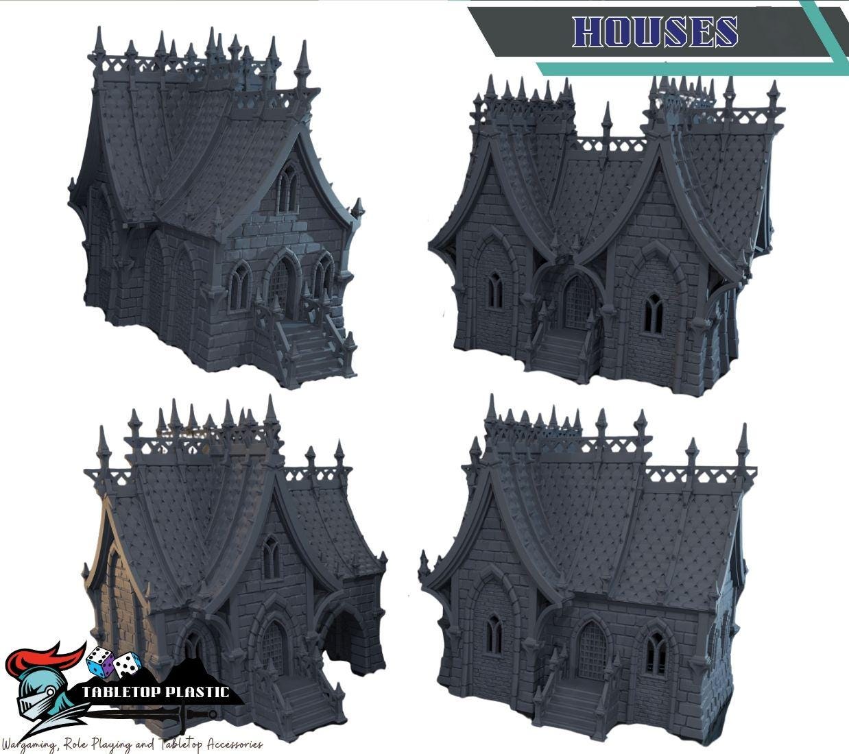 Blackthorn Keep Terrain: Dark Victorian Houses, Tower, Tavern & Combat Arena - 28–32 mm Wargames