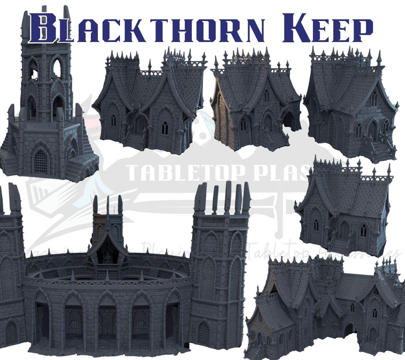 Blackthorn Keep Terrain: Dark Victorian Houses, Tower, Tavern & Combat Arena - 28–32 mm Wargames
