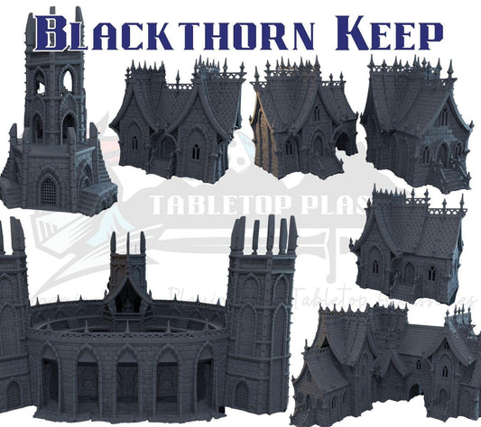 Blackthorn Keep Terrain: Dark Victorian Houses, Tower, Tavern & Combat Arena - 28–32 mm Wargames