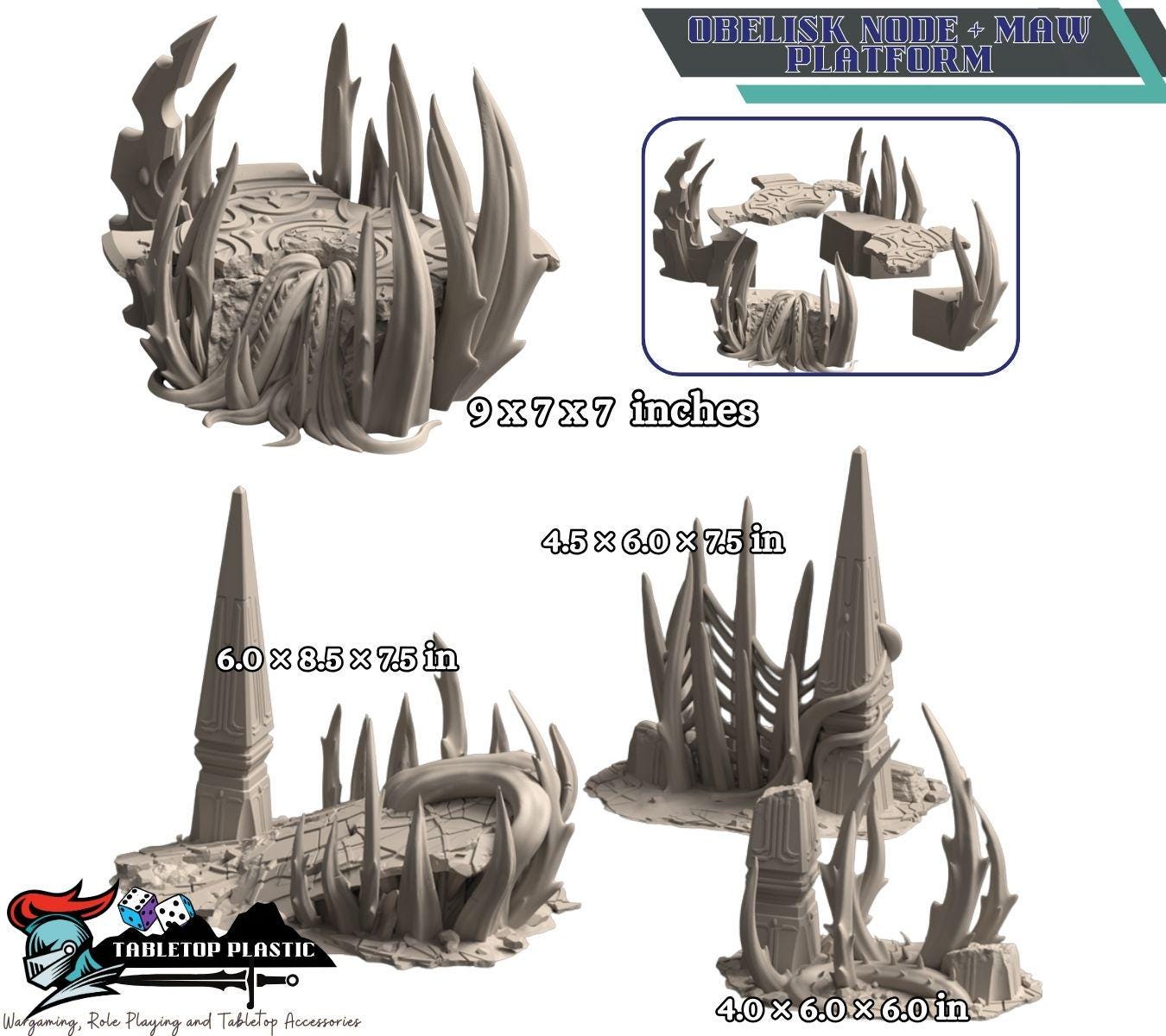 Belkartam Corrupted Ancient World: alien‑daemonic ruins set with webway portals - (28–32 mm) for 40k & Kill Team