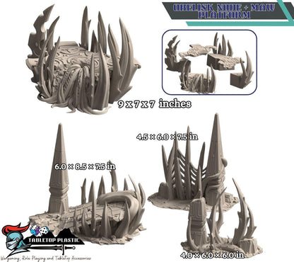 Belkartam Corrupted Ancient World: alien‑daemonic ruins set with webway portals - (28–32 mm) for 40k & Kill Team