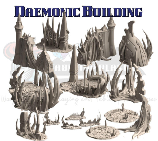 Belkartam Corrupted Ancient World: alien‑daemonic ruins set with webway portals - (28–32 mm) for 40k & Kill Team