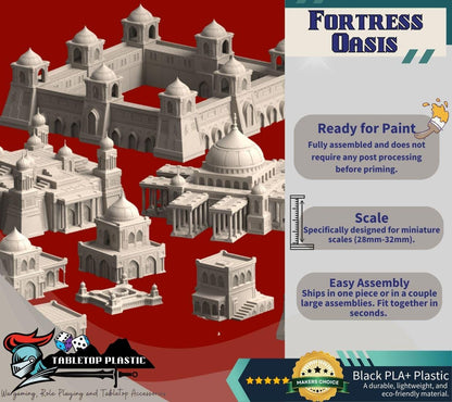 Epic Scale 6mm-8mm Desert Fortress City Terrain — Palaces, Walls & Hab Blocks Tabletop Scenery