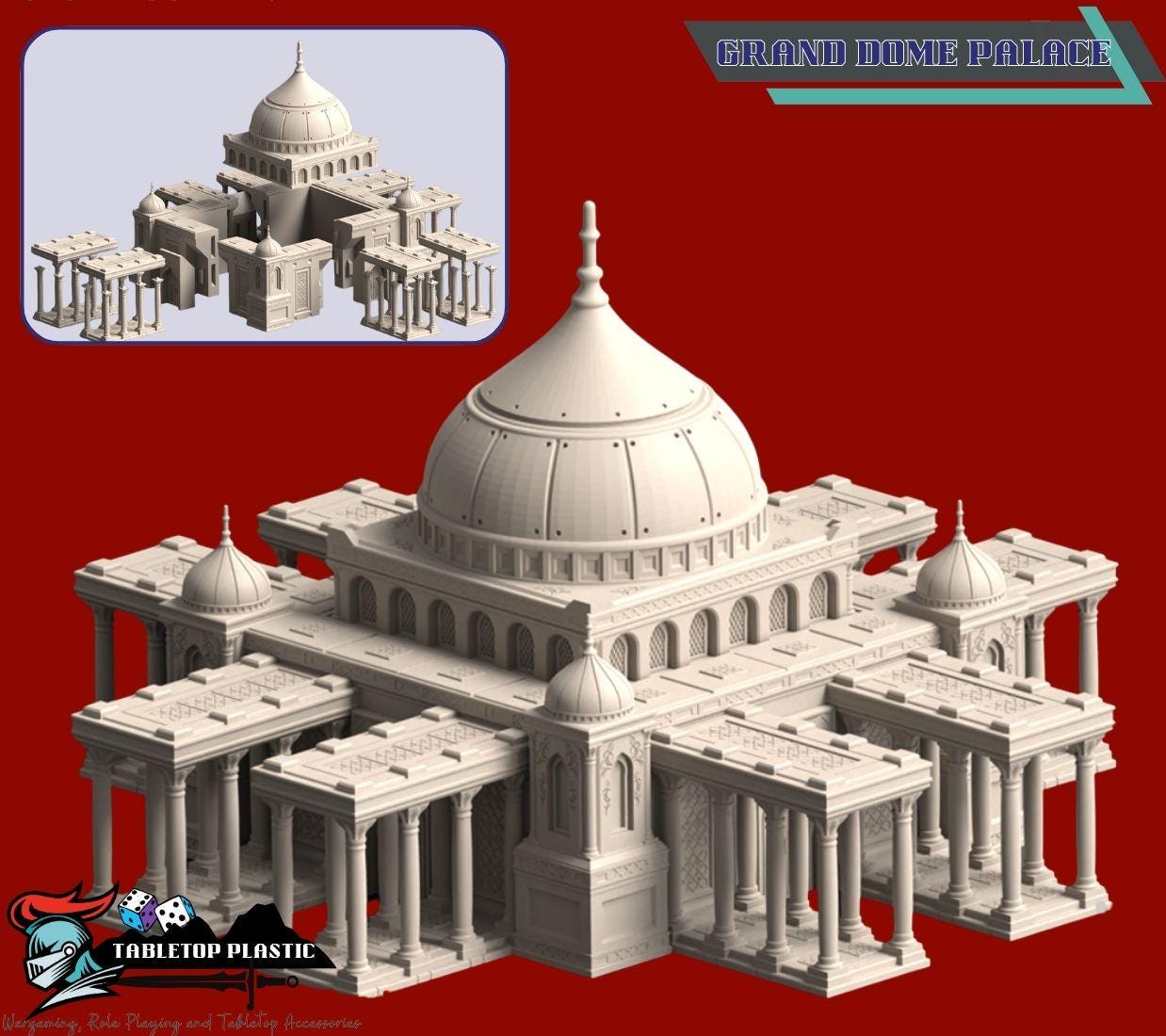 Epic Scale 6mm-8mm Desert Fortress City Terrain — Palaces, Walls & Hab Blocks Tabletop Scenery