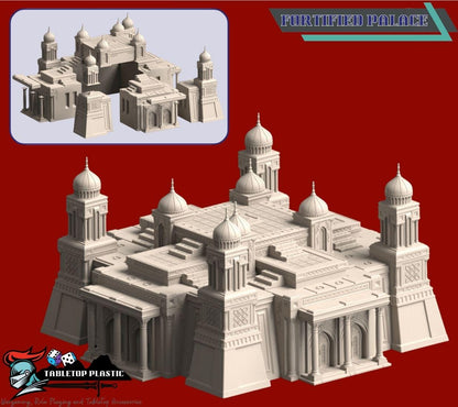 Epic Scale 6mm-8mm Desert Fortress City Terrain — Palaces, Walls & Hab Blocks Tabletop Scenery