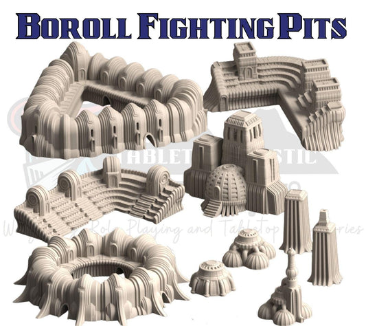 Boroll Fighting Pits Terrain: Sci-Fi Arena Wargame Set (28-32mm)