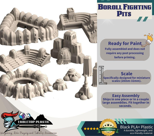 Boroll Fighting Pits Terrain: Sci-Fi Arena Wargame Set (28-32mm)