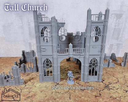 Gothic Cathedral Terrain Set: 28mm Modular Buildings & Scatter