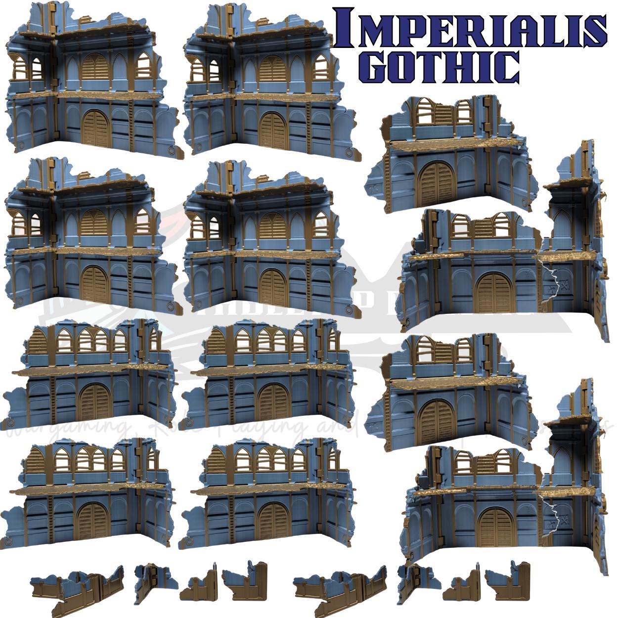 Foldable Gothic Ruins Terrain Set - Competitive Style 40k Terrain designed for GW Matched Play & 2025 Chapter Approved Tournament Companion