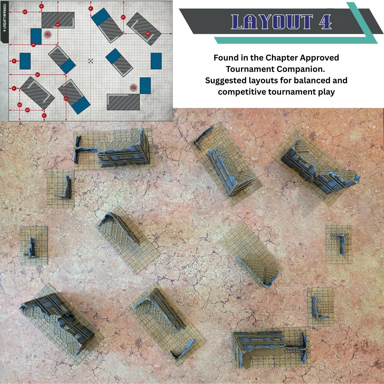 Foldable Gothic Ruins Terrain Set - Competitive Style 40k Terrain designed for GW Matched Play & 2025 Chapter Approved Tournament Companion