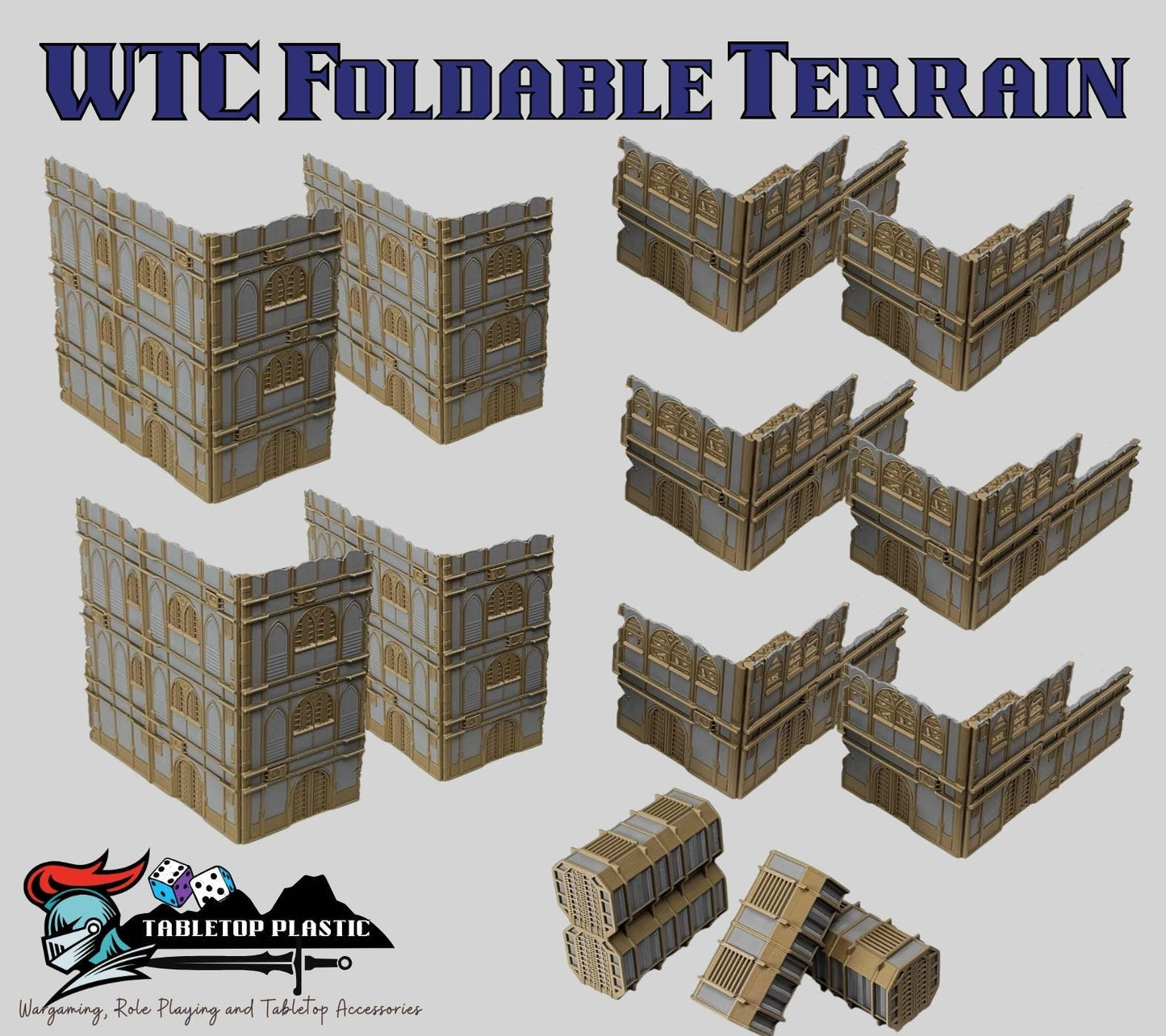 WTC 2025 Tournament Terrain: Foldable Ruins & Containers - Map Pack v2.3