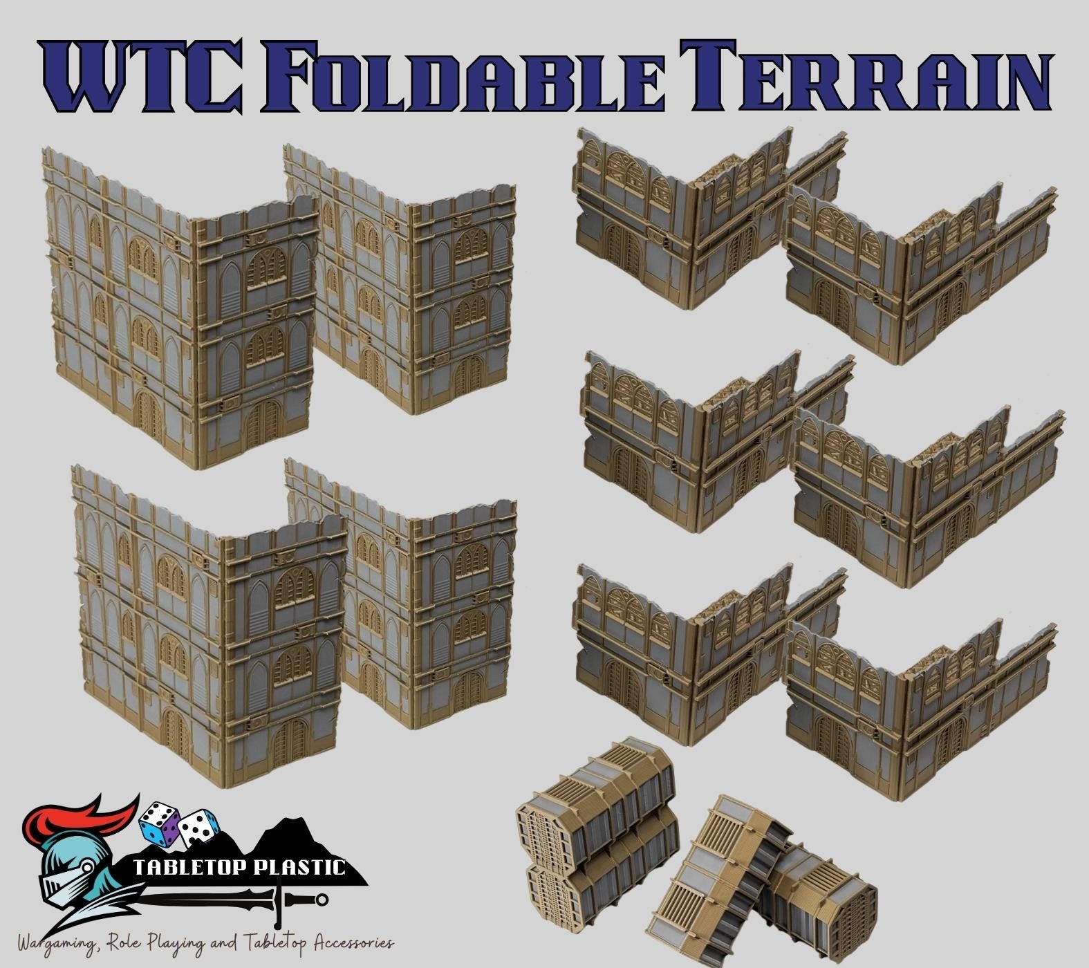 WTC 2025 Tournament Terrain: Foldable Ruins & Containers - Map Pack v2.3