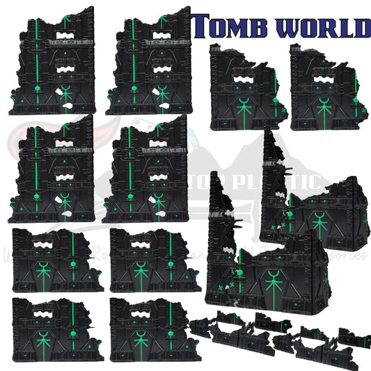 Foldable Necron Ruins Terrain Set - Competitive Style 40k Terrain designed for GW Matched Play & 2025 Chapter Approved Tournament Companion
