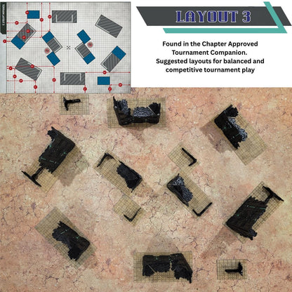 Foldable Necron Ruins Terrain Set - Competitive Style 40k Terrain designed for GW Matched Play & 2025 Chapter Approved Tournament Companion