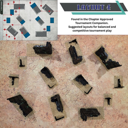 Foldable Necron Ruins Terrain Set - Competitive Style 40k Terrain designed for GW Matched Play & 2025 Chapter Approved Tournament Companion
