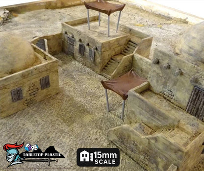 DESERT VILLAGE, Tabletop Terrain Sandy Dry Planet, Rpg & Wargame Scenery 15mm
