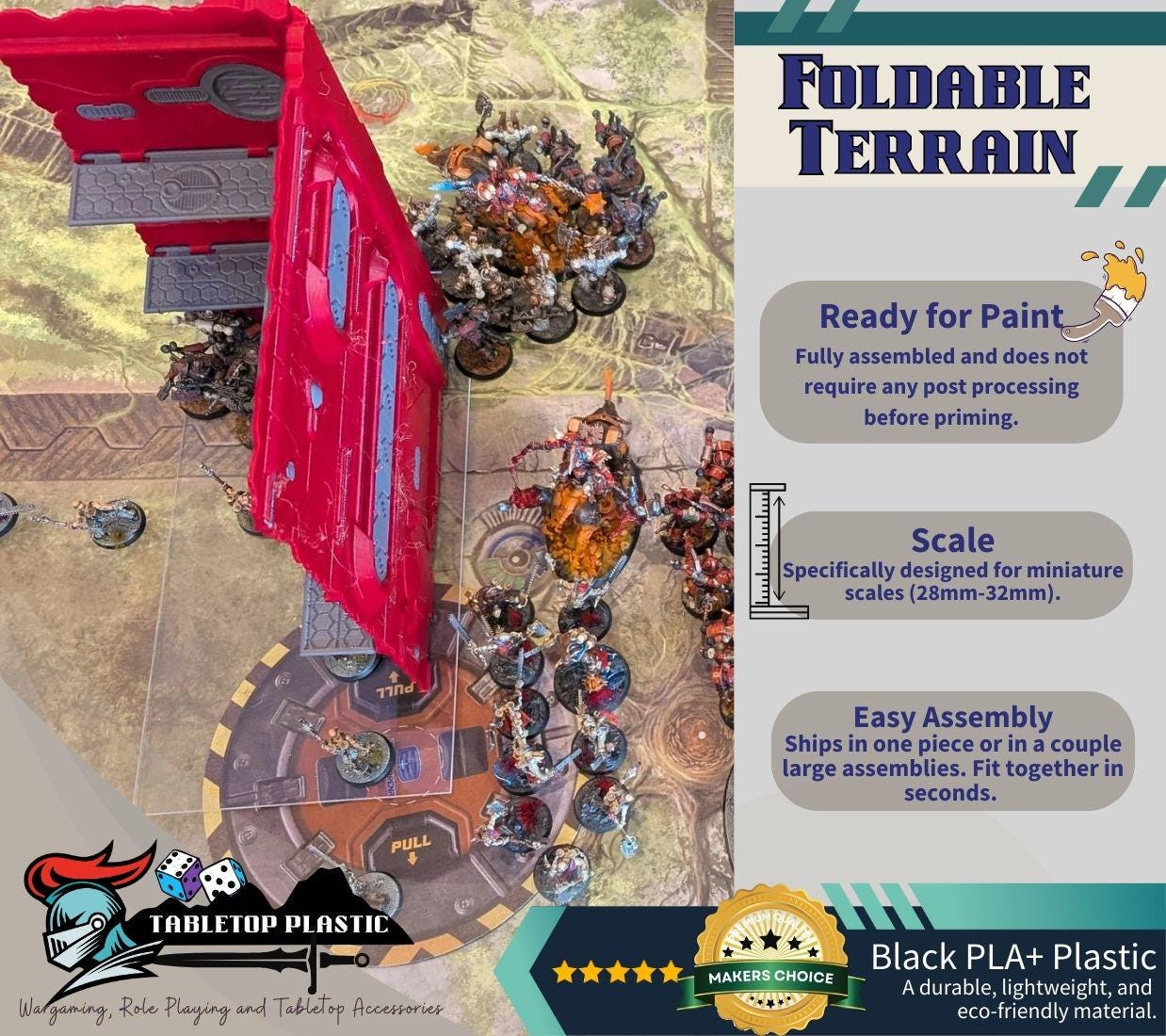 WTC 2025 Tournament Greater Good Terrain: Foldable Ruins & Containers - Map Pack v2.3