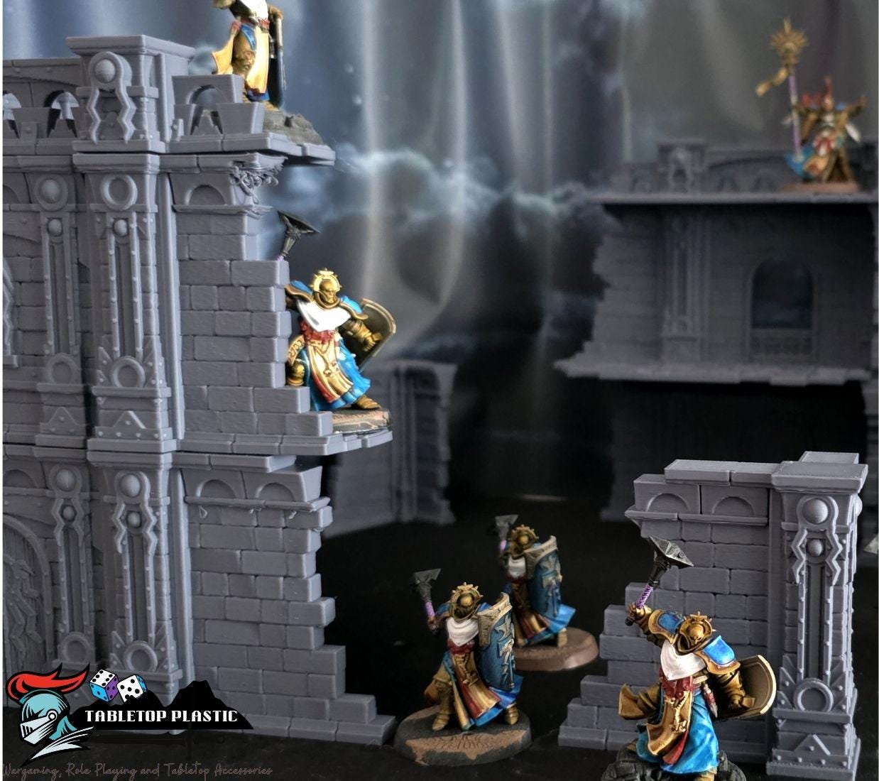 Hope’s Reach City Terrain Set: Fantasy buildings and prebuilt ruined L‑section walls