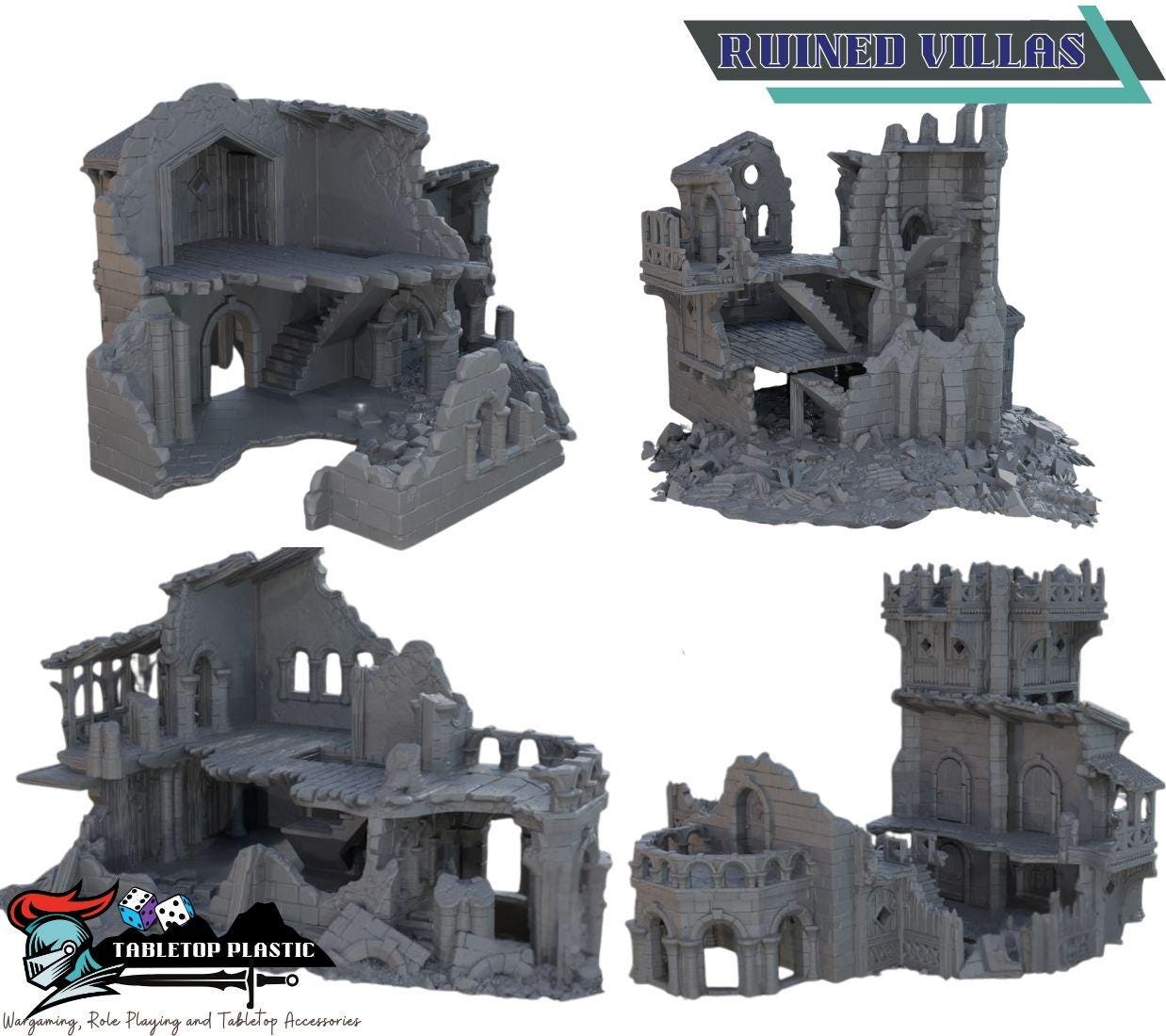Stone Vale Villas Terrain Set – Italian Renaissance Town Buildings for D&D, Frostgrave and Malifaux
