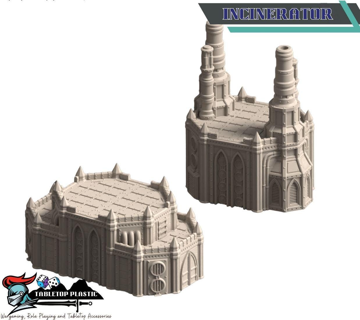 Grimdark hive city terrain set: Omnis Prime Hive District walkways and gantry
