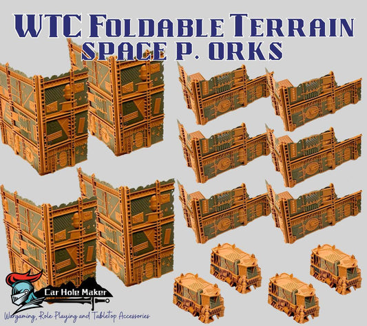 WTC 2025 Tournament Space Orks Terrain: Foldable Ruins & Containers - Map Pack v2.3