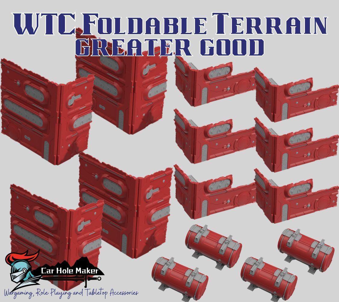 WTC 2025 Tournament Greater Good Terrain: Foldable Ruins & Containers - Map Pack v2.3