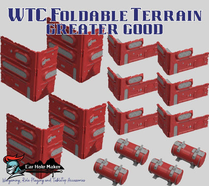 WTC 2025 Tournament Greater Good Terrain: Foldable Ruins & Containers - Map Pack v2.3